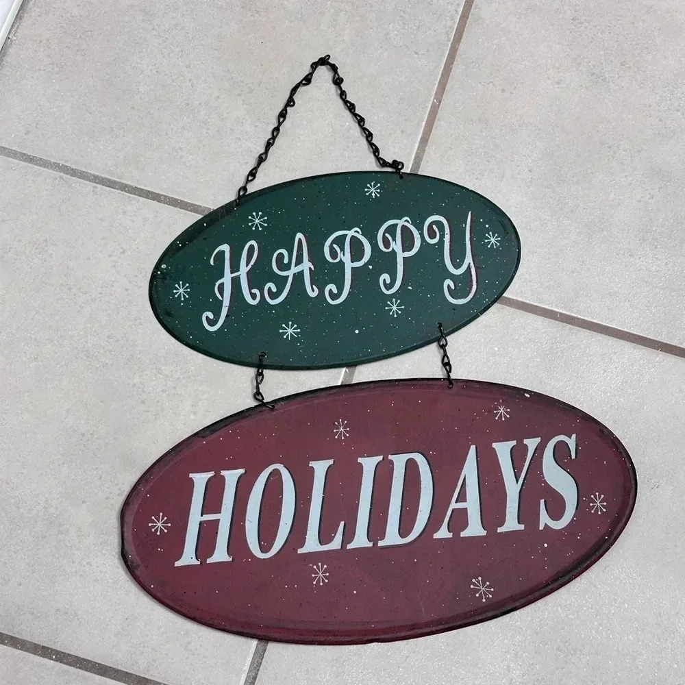 Christmas Holiday Metal‎ hanging door decor